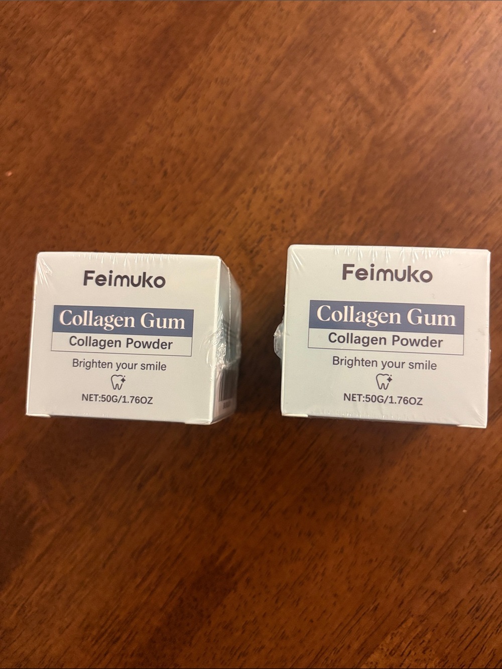 2x Feimuko Collagen gum Collagen Powder Brighten your smile 50g 1.76 sealed